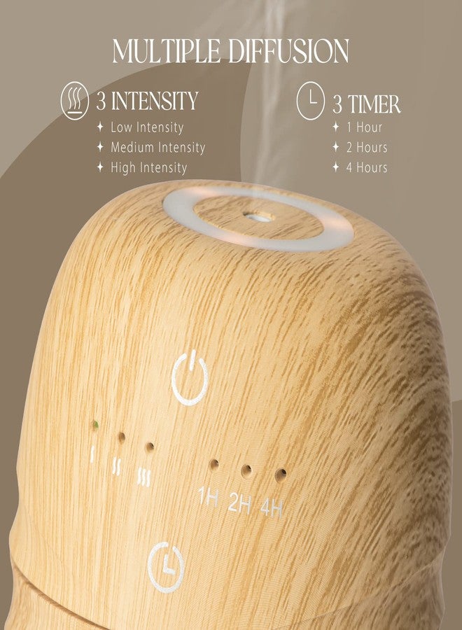 Salubrito Waterless Essential Oil Diffuser, Rechargeable & Wireless Aromatherapy Diffuser for Home, Office, Portable Air Diffuser with Time Setting, 3 Mist Mode, Wood Grain - Image 4
